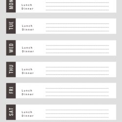 The Highest Standard Free To Download Weekly Meal Planner Templates
