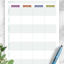 Preeminent Weekly Meal Planner Printable Template Templates Plan Casual Style