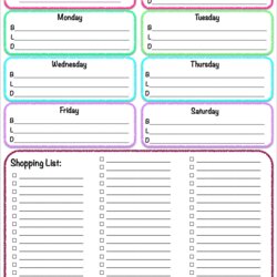 Great Free Weekly Meal Planner Grocery List The Housewife Modern Template Menu Templates Print Printable Plan
