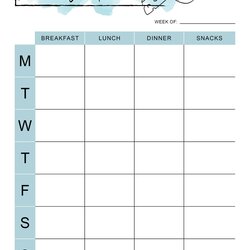 Wonderful Template Printable Weekly Meal Planner Templates Planning Kit