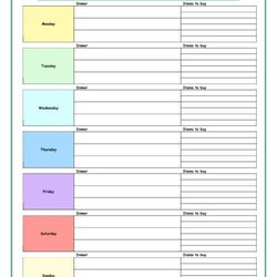 Very Good Weekly Meal Planner Template Word Monthly