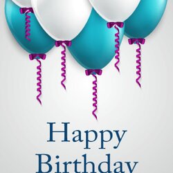 Very Good Free Birthday Card Templates Happy Cards Him Blue Wishes Balloon Template Balloons Greetings