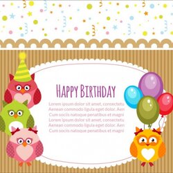 Spiffing Happy Birthday Card Template For Your Needs Owl Invitation