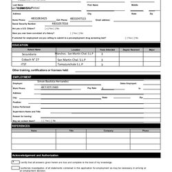 Champion Sample Employment Application Form Template Job Employee Printable Word Generic Microsoft Guarantor