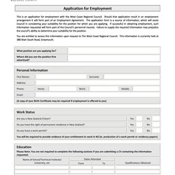 The Highest Standard Free Employment Job Application Form Templates Printable Template