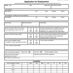 Swell Employment Application Form Templates Template Job Printable Applications Sample Employee Shop Amazing