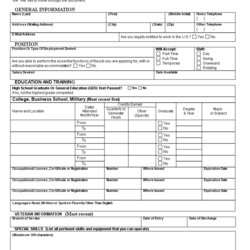 Preeminent General Employment Application Template Templates At Generic Job Printable Applications Form