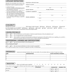 Free Employment Job Application Form Templates Printable Template