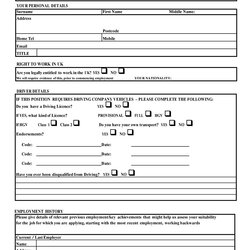 Great Free Employment Job Application Form Templates Printable