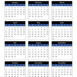 Admirable Calendar Word Excel Dark Blue Portrait