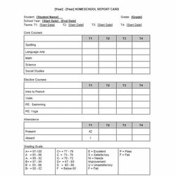 Swell Report Card Template Word Cards Design Templates School Fake Middle Printable High Blank Progress