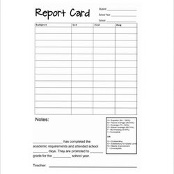 Splendid Report Card Template Free Acceptance Pertaining Teachers Regard Incredible Example