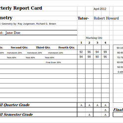 Sublime Sample Report Cards Templates Download Card Template In Excel