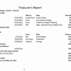 Wizard Treasurer Report Template With Regard To Treasurers Regarding Word