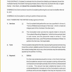 Outstanding Free Contract Templates Of Consulting Doc