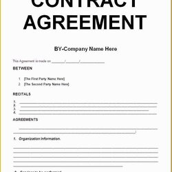 Sublime Free Work Contract Template Of Simple Example Agreement Business Between Letter Contractor Sample Two