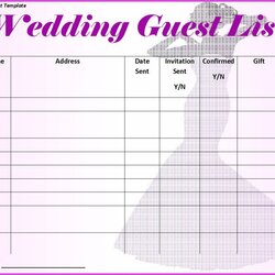 Excel Guest List Template Unbelievable Wedding Free High Resolution