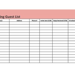 Spiffing Beautiful Wedding Guest List Itinerary Templates Template