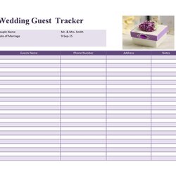 Beautiful Wedding Guest List Itinerary Templates Template