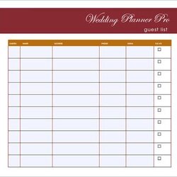 Wizard Wedding Guest List Template To Set Ceremony On Budget