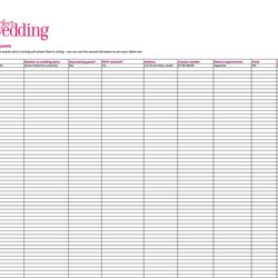 Exceptional Wedding Party List Members Printable Free Guest Template