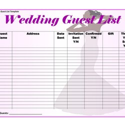 Admirable Beautiful Wedding Guest List Itinerary Templates Template