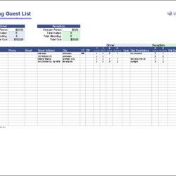 Very Good Free Wedding Guest List Template Excel Google Later Version Sheets