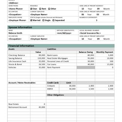 Brilliant Personal Financial Statement Templates Forms