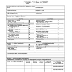 Peerless Personal Financial Statement Templates Forms Template Statements Form Kb