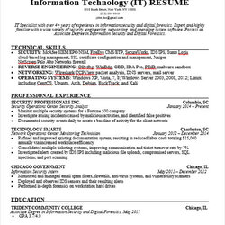 Worthy Simple It Resume Templates Doc Professional Template Example