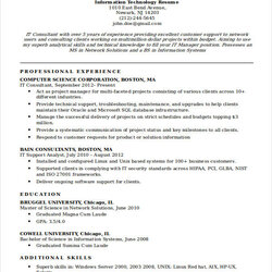 Basic It Resume Template Free Word Documents Download Professional Width