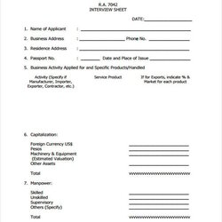 Capital Interview Sheet Template Free Word Format Download Templates Printable Sample Southeast Sheets