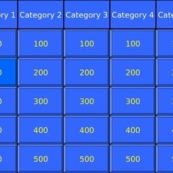 Blank Jeopardy Game Template Category Original