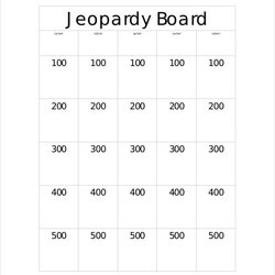 Fine Free Jeopardy Templates Sample Example Format Download Template Printable Blank Print