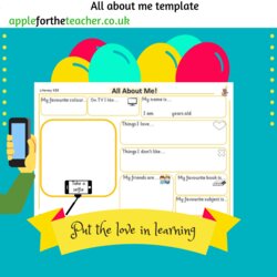 Worthy All About Me Template English Apple For The Teacher Ltd