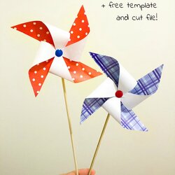 Fantastic How To Make Pinwheel Free Template Crafts Kids Printable Pinwheels Craft Step Making Instructions