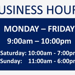 Preeminent Business Hours Sign Templates At Template Main