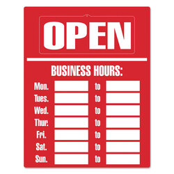 Fantastic Business Hours Sign Kit Red Golden Isles Office Equipment