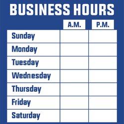 Peerless Printable Business Hours Sign Template Office Free Download
