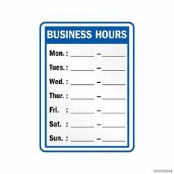 Business Hours Signs Printable Template Sign Free