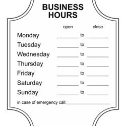 Excellent Printable Business Hours Signs Sign Store Office