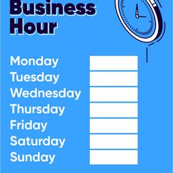 Very Good Best Free Printable Business Hours Sign Template For At Office Store