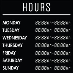High Quality Printable Business Hours Sign Template Of Operation