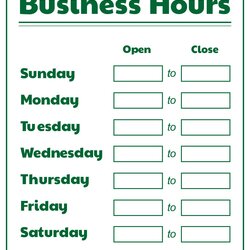 Admirable Best Free Printable Business Hours Sign Template For At Store