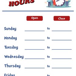 Wonderful Best Free Printable Business Hours Sign Template For At Office Post