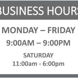 Business Hours Signage Templates At Template