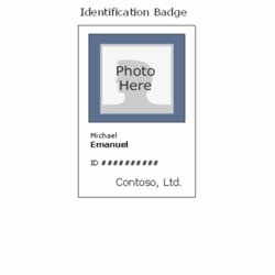 Wonderful Free Printable Id Badge Template Collection Employee Binaries