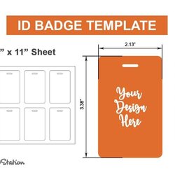 Supreme Id Badge Template Card Blank Label Cut File Preview