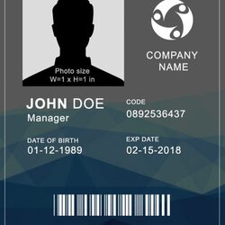 Very Good Id Badge Template Free Download Collection Cards Identity Vertical