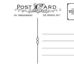 Free Postcard Template For Word Back Blank Card Templates Post Printable Postcards Cards Date Index Vintage